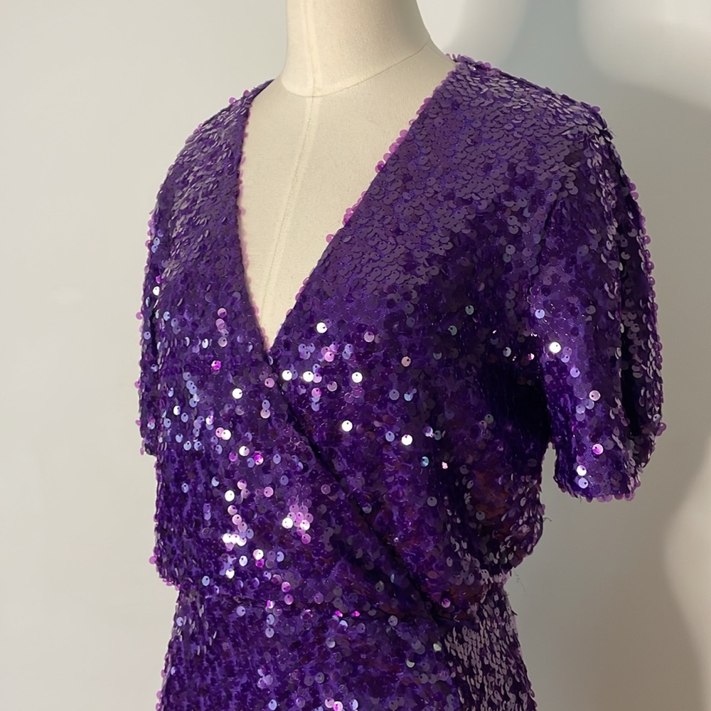 Purple sequin mini dress Medium